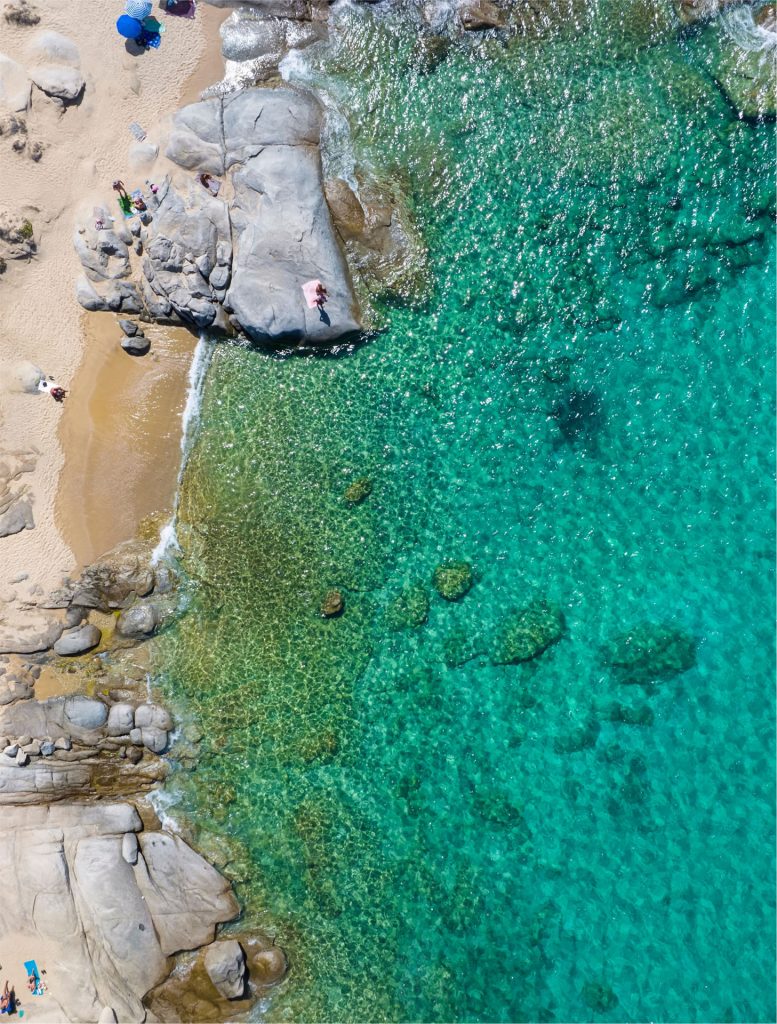 Prime Car Rental Naxos panoramic view of beach with crystal waters