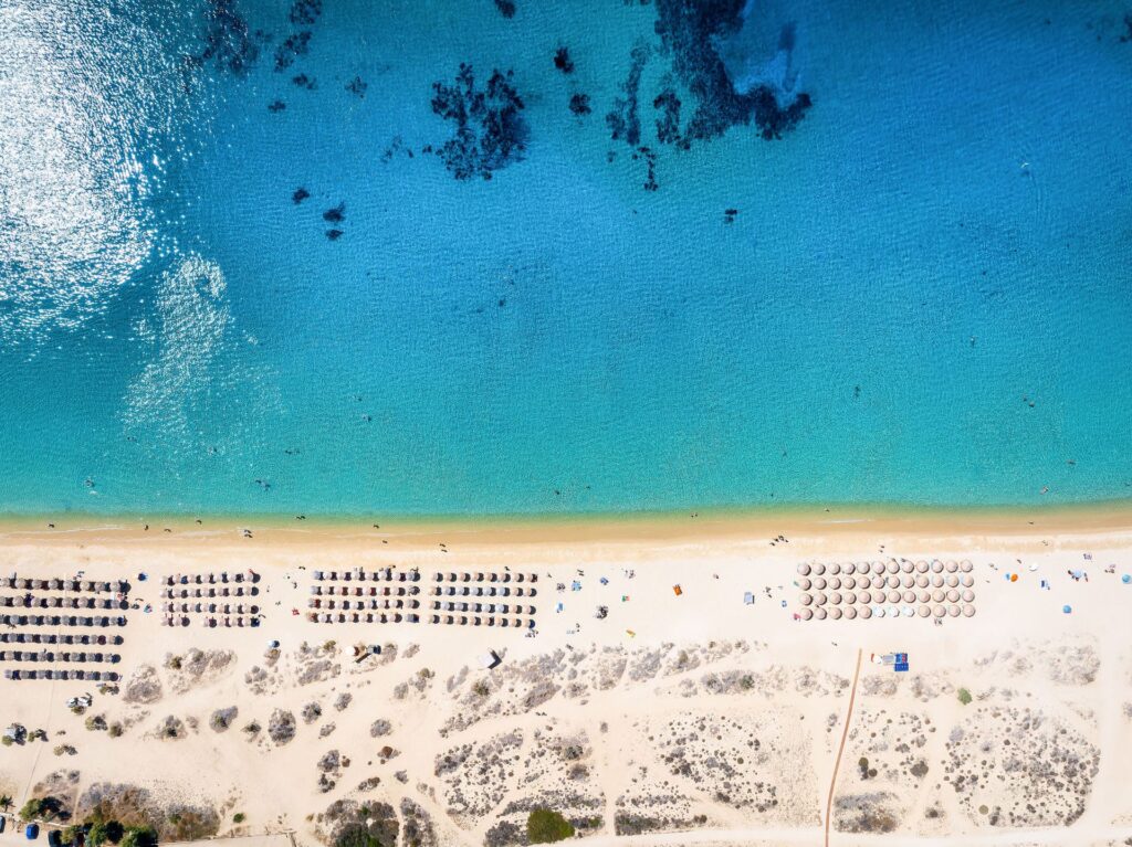 Prime Car Rental Naxos beach panoramic